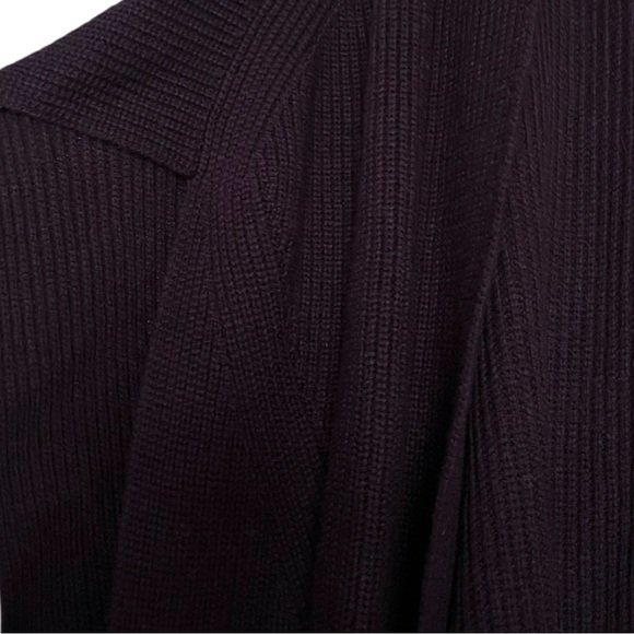 ALLSAINTS Traveling Rib Knit Ruana Wool Blend Sweater Cardigan ONE SIZE PLUM - Picture 5 of 9